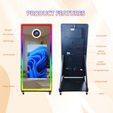 Magic Mirror Photo Booth Machine with DSLR Camera and Instant Printer for Selfie 65", 32" Touch Screen