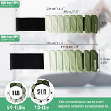 INDEPANDIA Wrist & Ankle Weights for Women and Men, 2lbs Pair Adjustable Silicone Weighted Bangles for Arm & Leg Workouts, Gradient Green