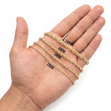14K Solid Gold - Men's Rope Chain Necklace