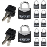 Small and Light Padlock with Big Keys, Black Covered Aluminum Lock, 3/4 Inch Wide, Luggage Padlocks for Suitcase