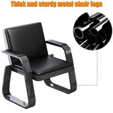 Waiting Room Bench with Arms, PU Leather Waiting Room Chairs, Office Guest Reception Chairs