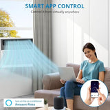 8000 BTU U-Shaped Window Air Conditioner, Wi-Fi Enabled Smart Window AC Unit Cools Up to 350 Sq. Ft, Dehumidifying & Fan, Quiet Operation and Easy Installation, Remote & App Control for Home & Office