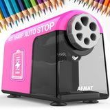 Electric Pencil Sharpener for Classroom, 6 Holes, Cordless & Rechargeable