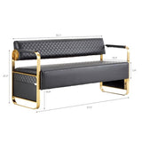 57.5’’ Office Guest Chair upholstered Bench Seating, Reception Furniture for Beauty Salon Barbershop Airport Bank