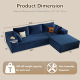 96" Modular Sectional Couch, Boneless L Shaped Cloud Sofa with Chaise Lounge