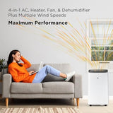 TCL H10PH36W 10,00 SACC BTU Smart Portable Air Conditioner with Heat, Fan & Dehumidifier Modes, 450 Sq. Ft, Remote Control, Compatible with Alexa/Google Assistant, Install Kit Included, White
