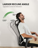 Marsail Ergonomic Office Chair Ergonomic Gaming Chair with Lumbar Support, 2D Headrest, Adjustable Armrests, Contoured Seat Cushion