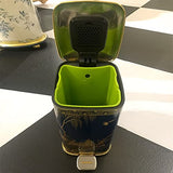 SKipdr Garbage Recycling Bin Sophisticated and Eleganthousehold Trash Can Hand-Painted Color Lacquered Gold Leaf