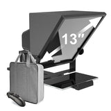13" HD Wide-Angle Teleprompter with Remote Control, Adjustable Height & 50°–90° Viewing Angle, Beam Splitter Glass, Compatible with DSLR Cameras, Phones & Tablets, for Video Recording & Live Streaming
