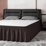 ANARACHON Twin Bed Skirt, Elastic Wrap Around Bed Skirt Twin Size, Bed Skirts for Adjustable Bed, Easy Fit with 18" Drop Length Tailored Drop Dust Ruffle (Brwon)
