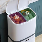 POGHDBXA Trash Can, Large Capacity Plastic Step Pedal Trash Can Bin Dual Compartment Hands Free Kitchen Bathroom