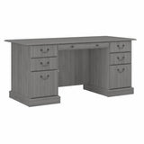 Bush Home Saratoga Executive Desk with Drawers in Modern Gray