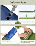 NINTYNINE Camping Sleeping Pad, 5.9" Extra-Thick Reinforced Camping Pad with Built-in Pillow & Foot Pump, Ultralight Compact Inflating Sleeping Mat for Backpacking Hiking Travel Tent Beach