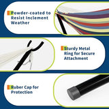 Garvee Instant Setup Hammock with Reinforced Steel Frame, Portable Outdoor Hammocks for Garden Camping, Heavy Duty Garden Yard Outdoor 350 LBS Capacity, Rainbow Stripes