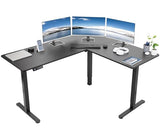 Corner Standing Desk, 63 x 55 inch Reversible L-Shaped Workstation, Electric Height Adjustment, Home, Office