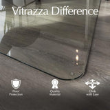 Vitrazza Glass Office Chair Mat 54" Round, Chiaro, for Carpet & Hard