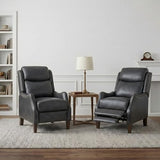 KISLOT Faux Leather Pushback Recliner Chair with Rivet Trim, Vintage Manual Accent Armchair