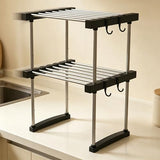 BLULEE Expandable Under Sink Organizer, 2-Tier Adjustable Storage Shelf