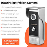 Wireless WiFi Video Doorbell Intercom System, 1080P Video Door Camera with Monitor