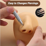 Piercing Ball Grabber Tool for Changing Jewelry,14G 16G 18G 20G Stainless Steel Piercing Tapers with Threaded & Threadless Insertion Pins for Ear/Nose/Cartilage/Dermal/Septum, Eyebrow/Tongue