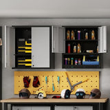 OPTYMIRA Garage Wall Cabinet Metal Storage Cabinet with Lock Wall Mounted Heavy Duty Steel Tool Cabinet with 2 Doors, Assembly Required