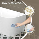 WOODBRIDGE 67 X 30.75 X 23.6" freestanding back-to-wall soaking bathtub with matte black drain included, White WE007