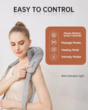 PERLEVI Neck and Shoulder Massager for Pain Relief Deep Tissue-Shiatsu Deep Kneading Massager with Heat to Relieve Neck Shoulder Back Waist Leg Muscle Soreness Fatigue-Relaxation