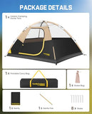 FanttikOutdoor Zeta C4 Camping Tent, 4 Person Instant Dome Tent, Easy Setup in 60s, Portable Waterproof Cabin Tent with Pre-Attached Poles & Air Vent, Ideal for Camping, Hiking, Backyard