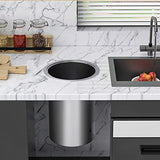 This Stainless Steel Countertop Trash Can with Rotating Lid for Kitchen Bathroom and Restaurant Small Bin with Balance Flap Cover