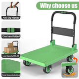 Push Cart, Folding Mobile Platform Trolley,Thickened and Reinforced, 360° Swivel Wheels, 35.4 “L x 23.6 ”W, 1323 lb