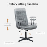EYYTHUNG Home Desk Chair No Wheels with Arms Crossleg Stationary