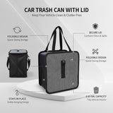 Syyavrrta 1 Pack Car Trash Can with Lid, Foldable Oxford Cloth Auto Garbage Bin