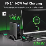 USB C Docking Station for Laptop, Triple 4K Display with Dual DisplayPort & HDMI,140W Power Delivery, 10Gbps USB A/C Ports, Gigabit Ethernet