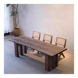 zhongxlla Standing Desk, Rustic Ash Wood Home Study Writing Desk Workstation