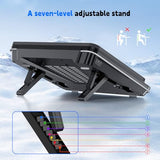 Sealed Foam for Rapid Cooling Gaming Laptop,14.1-19.3 inch Laptop Cooler with Adjustable Brackets,Dust Filter,Touch Start