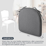 TushGuard Chair Cushions, 4 Pack Memory Foam Chair Pads, Seat Cushion, Kitchen Chair Cushions x 4 ,Grey