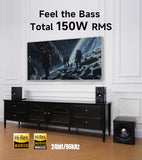 Edifier S355DB 2.1 Powered Bookshelf Speakers, 150W Hi-Res Audio, Black