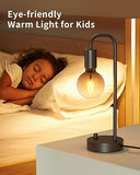 ONEWISH Industrial Table Lamp for Bedroom, Fully Dimmable Modern Bedside Lamps with 2700K Warm Light Bulb for Kids Reading (Bulb Included)