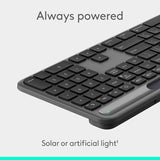 Logitech Signature Slim Solar+ Wireless Bluetooth Keyboard K980 for Mac, Solar and Artificial Light Powered