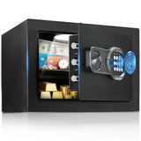 GTPLAYER Safe Box 0.8 Cubic Feet for College Dorm Room with Electronic Keypad & Fingerprint, Shelf, Wall Mount Kit, Hidden Home Safe for Money, Jewelry & Documents