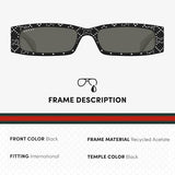 Gucci GG1780S Lasered GG Pattern Logo Rectangular -Shaped Non-Polarized Sunglasses for Men