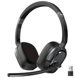 Wireless Headset with Mic for Work, V6.0 Bluetooth Headset with AI Noise-Cancelling Microphone & USB-A Dongle