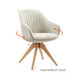 Art Leon Beech Wood Swivel Desk Chair for Home Office, No Wheels