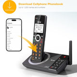 4-Handset Expandable DECT 6.0 Cordless Home Phone with Large Display, Big Buttons, Answering Machine (Charcoal Black) AT&T