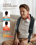 Cordless Neck Massager with Heat, Shiatsu Neck Shoulder Massager for Pain Relief Deep Tissue, 2 Heating Areas, 3 Modes Kneading Back Massager Presents/Gifts for Women, Men