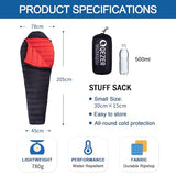 QEZER Ultralight Down Sleeping Bag for Adults 36-61 Degree F with 600 Fill Power, Compact Three Season Sleeping Bag for Backpacking, Hiking and Camping