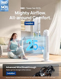 Dreo Tower Fan for Bedroom, 25ft/s Smart Standing Fans, 90° Oscillating Floor Fan with 4 Modes, 4 Speeds, 8H Timer, 28dB, Bladeless, Remote, 28 dB, Works with WiFi Voice Control