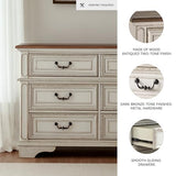 Signature Design By Ashley Realyn French Country Youth 6 Drawer Dresser, Chipped White & Brown