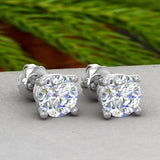 0.25 Ct Round Cut Lab-Grown Diamond 4-Prong Stud Earrings in 10K Gold