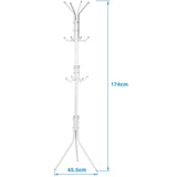 Coat Rack Stand, 10 Hooks Free Standing Hat Hanger Metal Hall Tree Clothes Holder Storage Stand Ejoyous